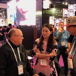 ROE Visual celebrates successful launch of Sapphire platform at Infocomm Grace Kuo and Gary Standard